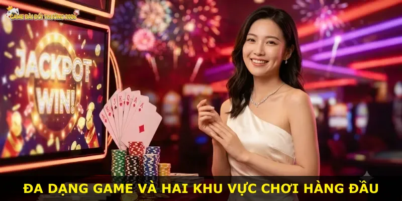 Đa dạng game và hai khu vực chơi hàng đầu