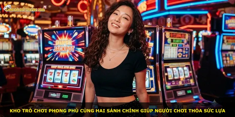 Kho trò chơi phong phú cùng hai sảnh chính giúp người chơi thỏa sức lựa