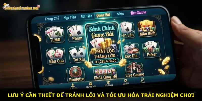 Lưu ý cần thiết để tránh lỗi và tối ưu hóa trải nghiệm chơi