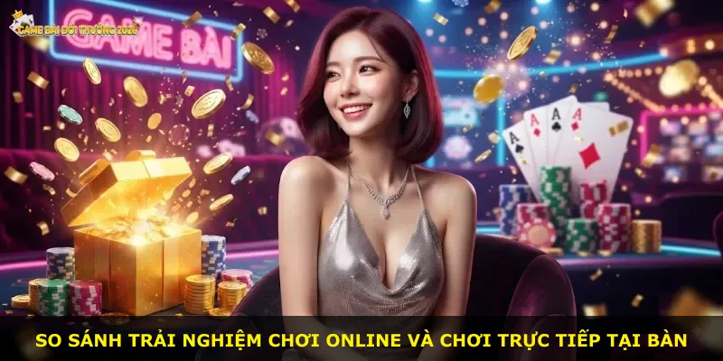 So sánh trải nghiệm chơi online và chơi trực tiếp tại bàn